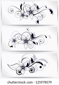 floral design element with swirls for spring