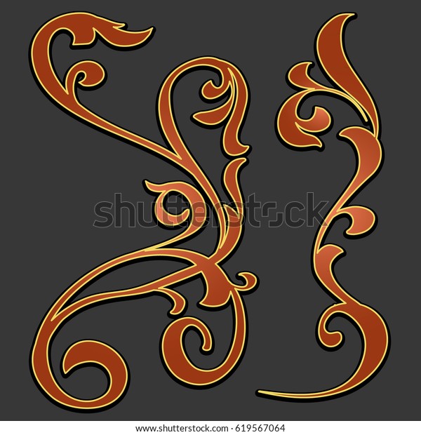  Floral design element. Vector floral design\
elements. Floral retro pattern. Swirl decorative design element\
filigree calligraphy.