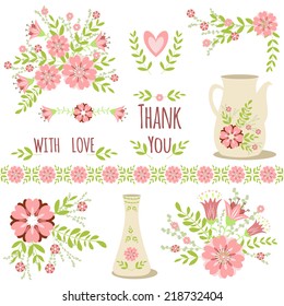 Floral design element. Vector illustration.