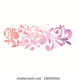 Floral design element. Watercolor pattern.