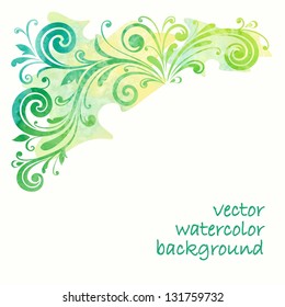 Floral design element. Watercolor pattern.