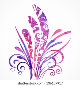 Floral design element. Watercolor pattern.