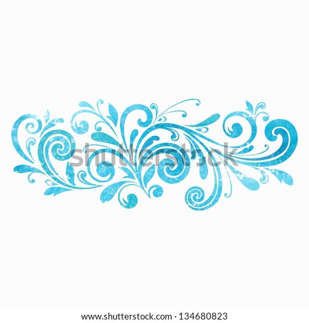 Floral design element. Watercolor pattern.