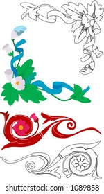 Floral design elements.