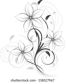 Floral design elements. Abstract vector illustration.