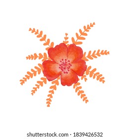 Blumendesign-Elemente, handgefertigt mit Aquarellfarben
