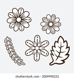 Elementos de diseño floral. Ilustración creativa.