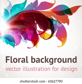 Floral design elements. Flower abstract background for design with scroll leafs. Vector. eps 10.