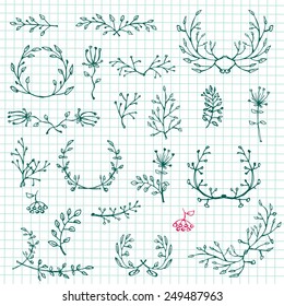 Floral design elements. Floral Frame Collection. Vector