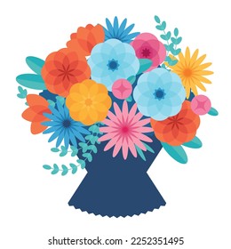 Floral design elements modern style colorful vectors