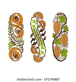 Floral design elements and page decoration. Retro style. Vector set