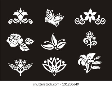 floral design elements set