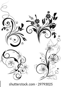 Floral design elements set.