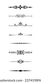 Floral design elements vintage dividers in black color