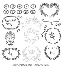 Elementos de design floral para casamentos e cartões de gratidão Coleção romântica