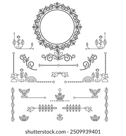 Elementos de design floral para casamentos e cartões de gratidão Coleção romântica