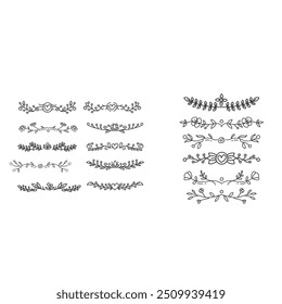 Elementos de design floral para casamentos e cartões de gratidão Coleção romântica