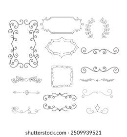 Elementos de design floral para casamentos e cartões de gratidão Coleção romântica