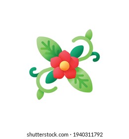 Floral design Flat Icon Isolated On White Background