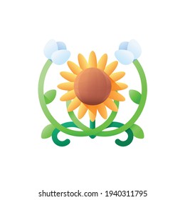 Floral design Flat Icon Isolated On White Background