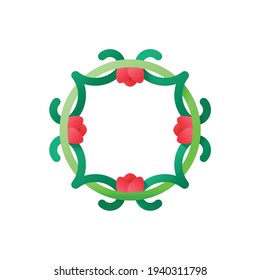 Floral design Flat Icon Isolated On White Background