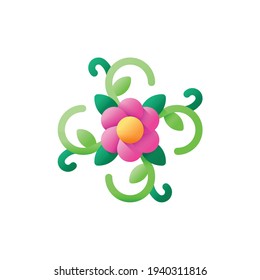 Floral design Flat Icon Isolated On White Background