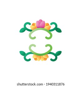 Floral design Flat Icon Isolated On White Background