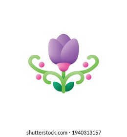 Floral design Flat Icon Isolated On White Background