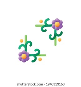 Floral design Flat Icon Isolated On White Background