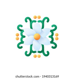 Floral design Flat Icon Isolated On White Background