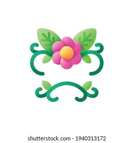 Floral design Flat Icon Isolated On White Background