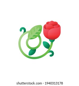 Floral design Flat Icon Isolated On White Background
