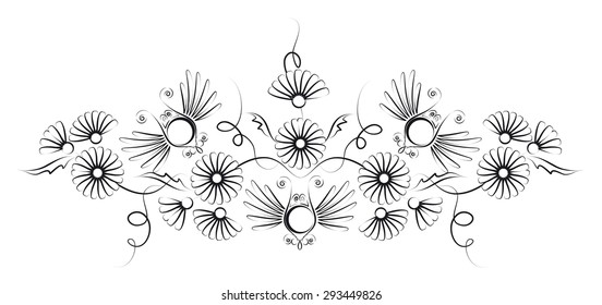 floral design with flowers and insects