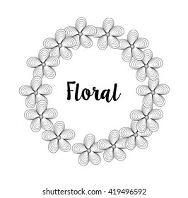 Floral design. garden illustration.  white background