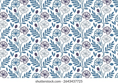 floral design with hand drawn rose line art arranged in seamless format for fashion textile bedding and women wear projects

