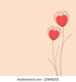 Floral design with heart shape.