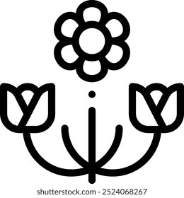 floral design icon. Thin Linear Style Design Isolated On White Background