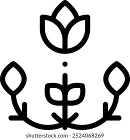 floral design icon. Thin Linear Style Design Isolated On White Background