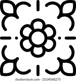 floral design icon. Thin Linear Style Design Isolated On White Background