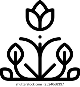 floral design icon. Thin Linear Style Design Isolated On White Background