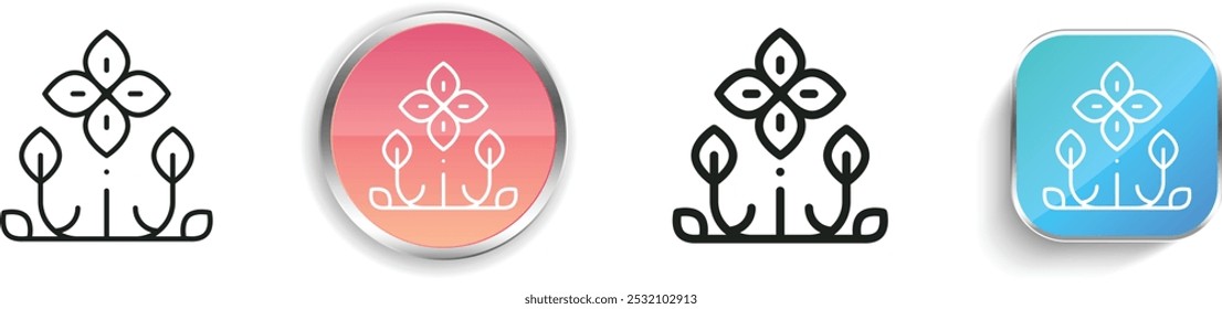floral design icon. Thin Linear, Regular and Button Style Design Isolated On White Background