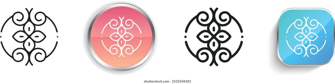 floral design icon. Thin Linear, Regular and Button Style Design Isolated On White Background
