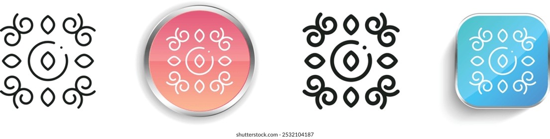 floral design icon. Thin Linear, Regular and Button Style Design Isolated On White Background