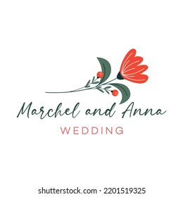 Floral design illustration. Floral design for wedding invitation card design