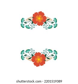 Floral design illustration. Floral design for wedding invitation card design