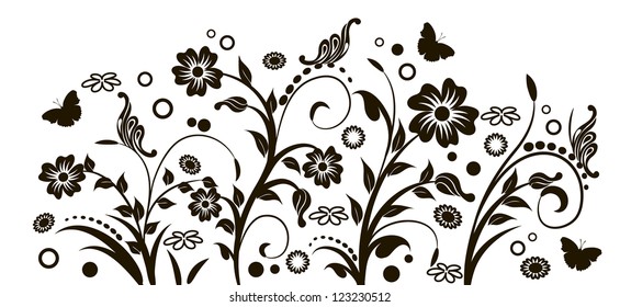 floral design, interior sticker