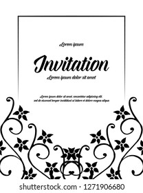 Floral design invitation card for wedding vector illustration