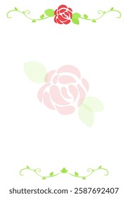 Floral and floral design of the leaflet template background. A rose with leaves.