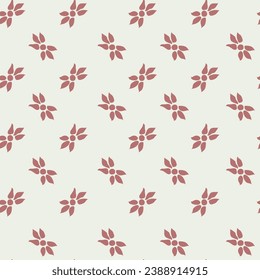 Floral design with leaves and petals, blooming flowers. Spring or summer botany decoration with leaves and foliage adornment. Seamless pattern print, background or wallpaper. Vector in flat style