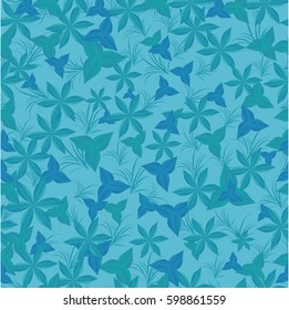 floral design light blue spring seamless pattern 